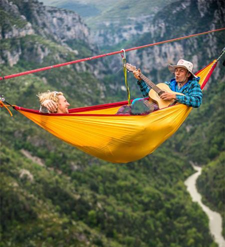 Togetherness with portable double hammock