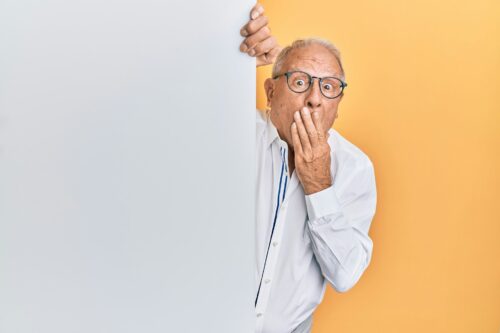 Man in white dress shirt wearing black framed eyeglasses photo